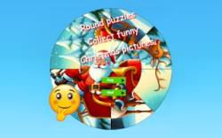 Round jigsaw Puzzle Collect funny Christmas pictures thumbnail